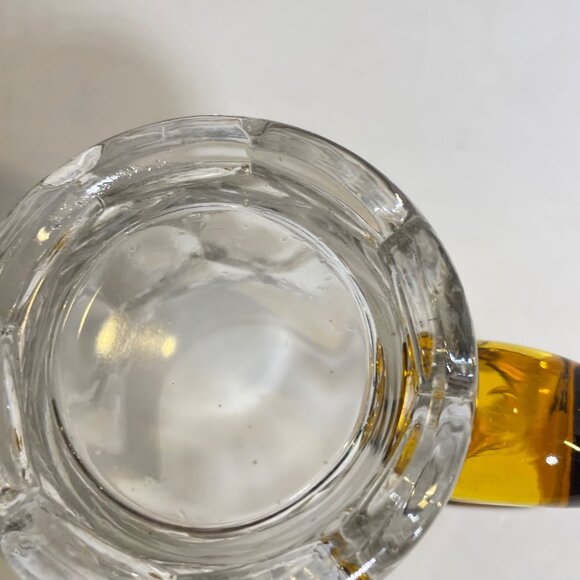 Set Of 2 Vintage Clear Glass Beer Mugs With Amber Handles - Picture 5 of 7